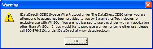 Data Direct warning