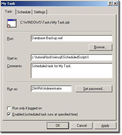 Windows Scheduler