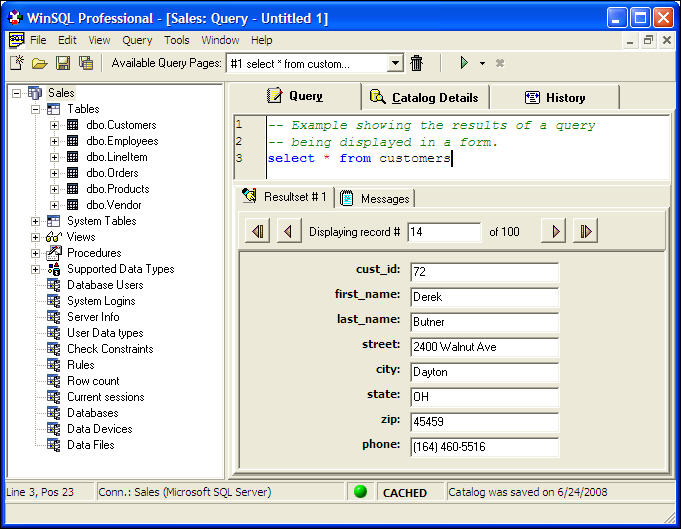 Displaying results in Form