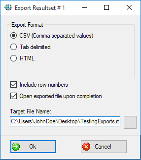 Quick Transfer to a Text File